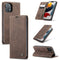 CaseMe-013 Multifunctional Retro Frosted Horizontal Flip Leather Case with Card Slot & Holder & Wallet For iPhone 13(Coffee)