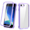 For iPhone SE 2022 / SE 2020 / 8 / 7 Shockproof TPU Frame + Clear PC Back Case + Front PET Screen Film(Light Purple)