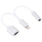 10cm 8 Pin Female & 3.5mm Audio Female to 8 Pin Male Charger&#160;Adapter Cable, Support All IOS Systems(Silver)