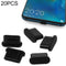 20 PCS Silicone Anti-Dust Plugs for USB-C / Type-C Port(Black)