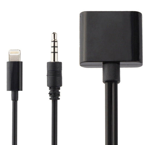 2 in 1 30 Pin Female to 8 Pin + 3.5mm Audio Cable Converter, Not Support iOS 10.3.1 or Above Phone(Black)
