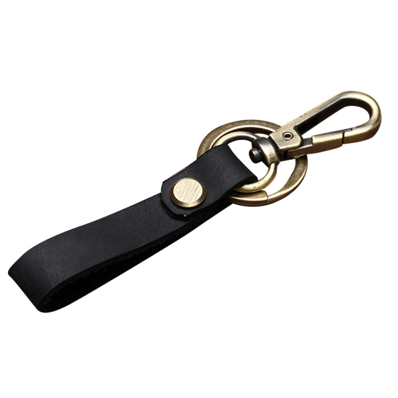 KEY CHAIN & LEATHER Belt Loop Key Holder Ring Keychain Keyring Keyfob  Detachable