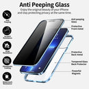 For iPhone 13 Anti-peeping Magnetic Metal Frame Double-sided Tempered Glass Phone Case(Silver)