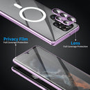 For Samsung Galaxy S22+ 5G HD Full Cover Magsafe Magnetic Metal Tempered Glass Phone Case(Black)