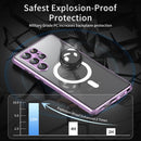 For Samsung Galaxy S22+ 5G HD Full Cover Magsafe Magnetic Metal Tempered Glass Phone Case(Black)