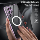 For Samsung Galaxy S22+ 5G HD Full Cover Magsafe Magnetic Metal Tempered Glass Phone Case(Black)