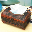 Retro Vintage Wooden Tissue Box Rectangular Paper Cover Case Napkin Holder Gift Kitchen Storage Rack
