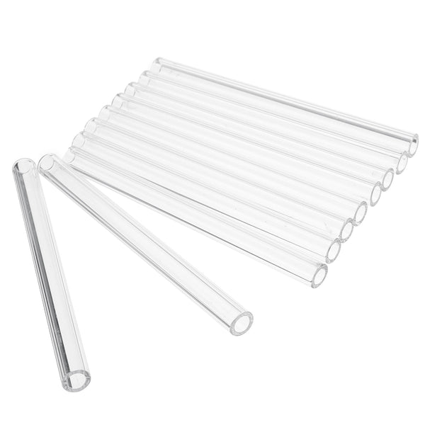 10Pcs Length 100mm OD 10mm 1.5mm Thick Wall Borosilicate Glass Blowing Tube Lab
