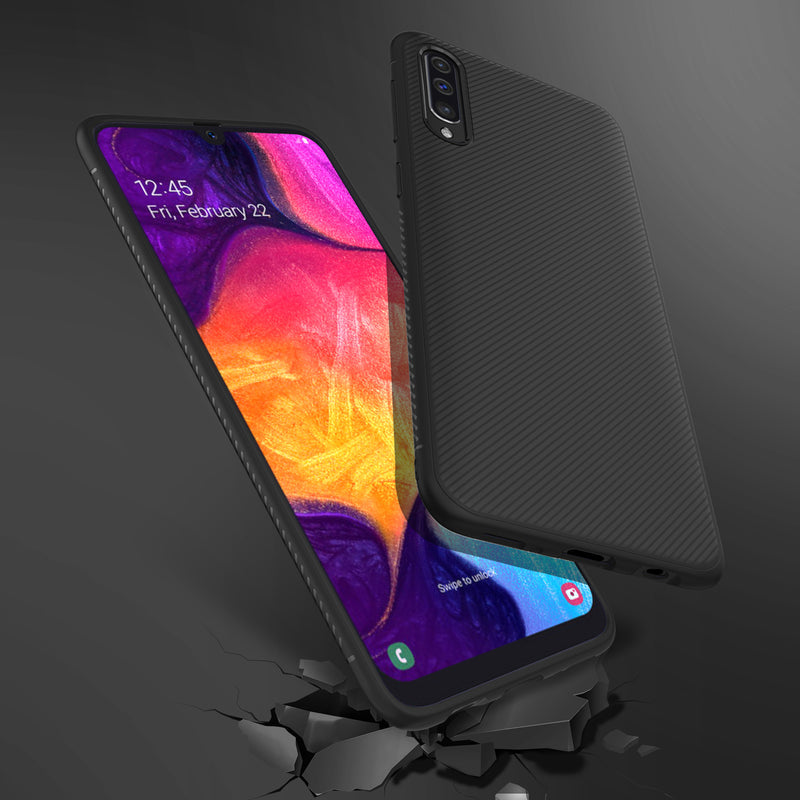 Bakeey Carbon Fiber Protective Case For Samsung Galaxy A50 2019 Shockproof Soft TPU Back Cover
