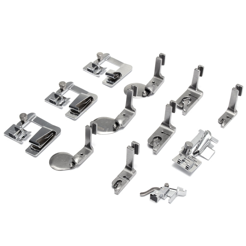 12Pcs Single Needle Sewing Machine Tools Parts Adjustable Bias Tape Binder Rolled Hemmers