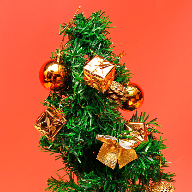 24PCS Gold Glitter Balls Christmas Baubles XMAS Tree Hanging Ornament Decorations