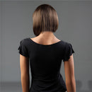 NAWOMI Short Capless 100% Kanekalon Synthetic Hair Wig Bobo Straight Dark Brown Natural Smooth
