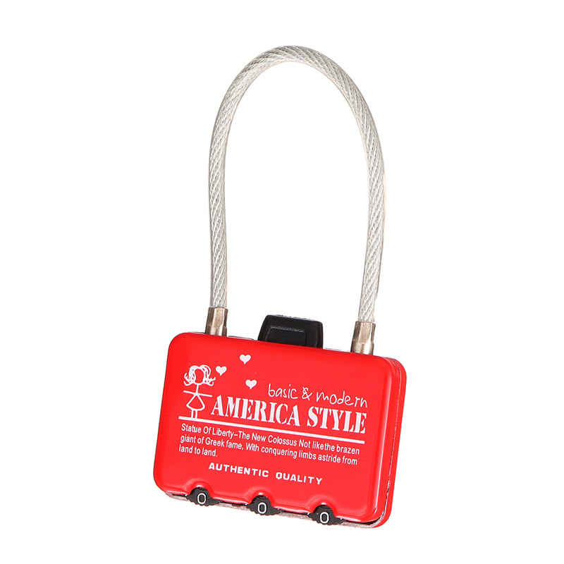 KCASA LK-25 Cartoon Pattern 3 Digit Luggage Combination Password Bike Locks Padlocks