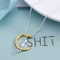 Trendy Cute Moon Cat Necklace Geometric Animal Pendant Necklace Clavicle Chain
