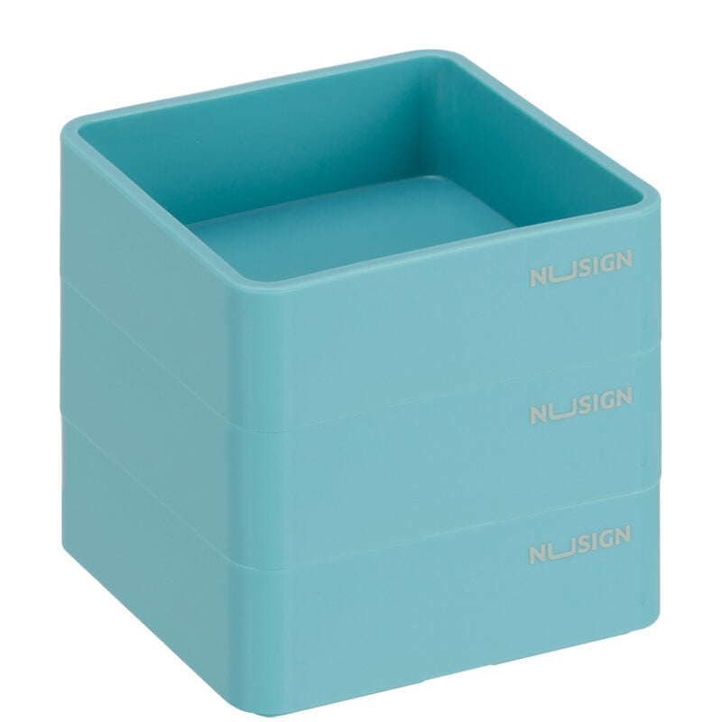 NUSIGN NS028 Stackable Combination Small 3 Layers Square Trays ABS Paperclip Holder Storage Tray Desktop Organizer
