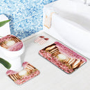 3Pcs/Set Sakura Pattern Home Bathroom Non-Slip Pedestal Rug Lid Toilet Cover Bath Mat Carpet Pad