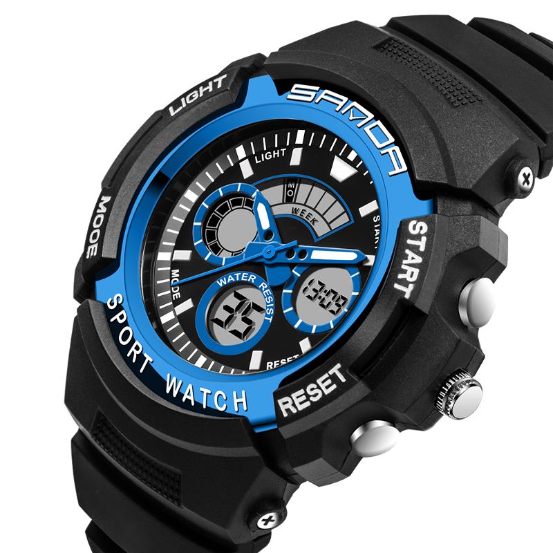 SANDA 138 Fashion Children Digital Watch Swimming Dual Display Kids Sport Watch