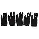 5 x 3 Fingers Gloves for Cue Billiards Snooker, Black A9Z8