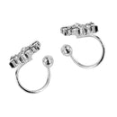 Glass Earrings with Clip Snowflake Shape R4P7
