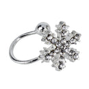Glass Earrings with Clip Snowflake Shape R4P7
