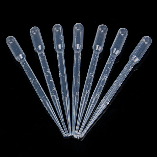 100Pcs 3mL Plastic Pipettes Eye Dropper Set Disposable Graduated Transfer Liquid Paint Pipette