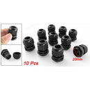 M20 x 1.5 Plastic Waterproof Cable Glands, Pack of 10 pcs Black D9J6