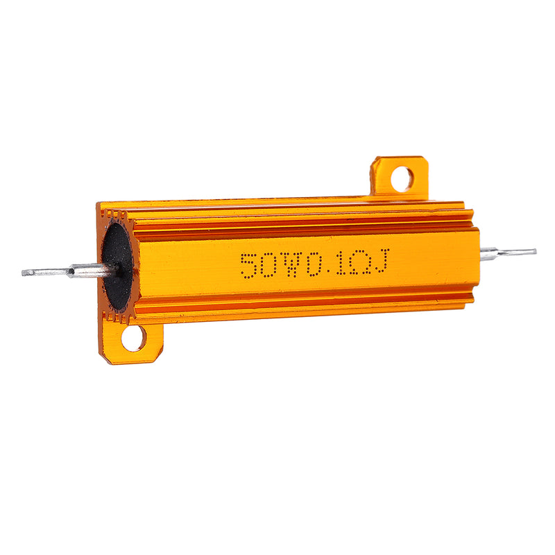 20pcs RX24 50W 0.1R 0.1RJ Metal Aluminum Case High Power Resistor Golden Metal Shell Case Heatsink Resistance Resistor