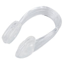 Clear Wht Silicone Earplug + Nose Clip Set for Swimming