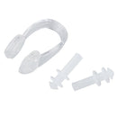 Clear Wht Silicone Earplug + Nose Clip Set for Swimming