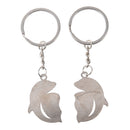 2 Pcs Couple Dolphin Keychain Love Heart Key Chain G5G9