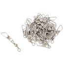 Grey Fishing Line to Hook Clip Swivels Connector 30PCS