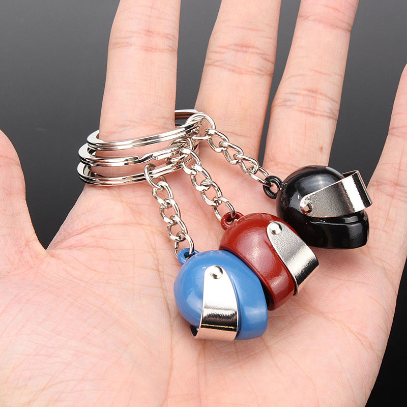 Motorcycle Helmet Shape Key Chain Ring Cute Bags Pendant Charm