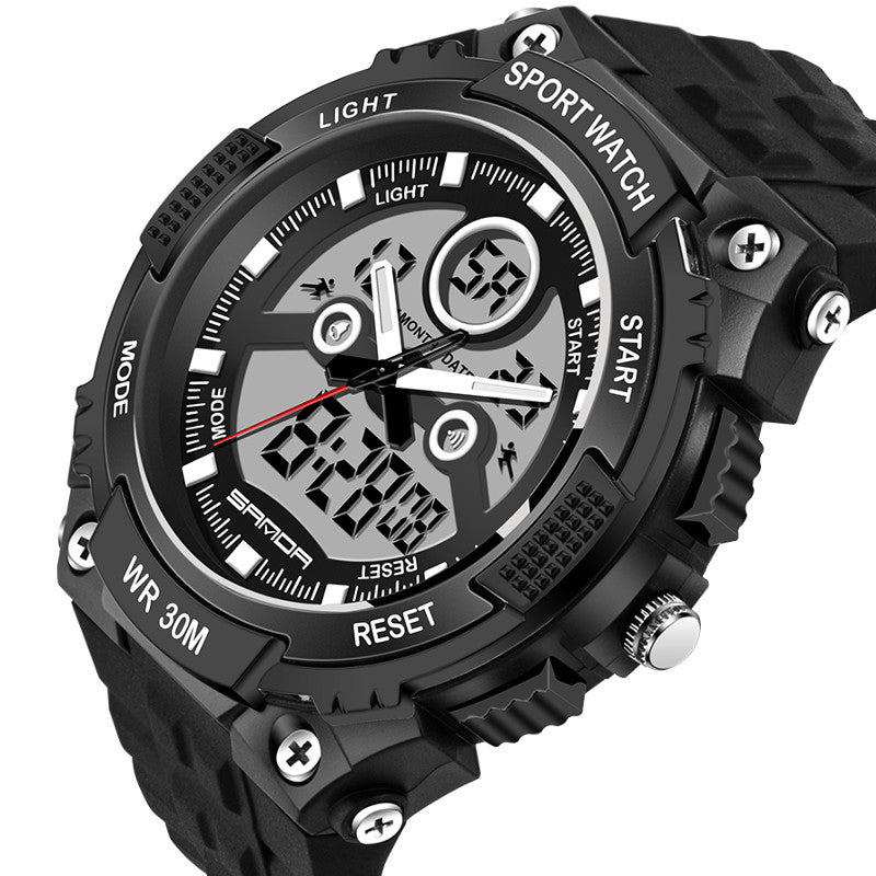 SANDA 709 Dual Display 30M Waterproof Outdoor Sport Military Fashion LED Digital Watch