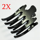 2 Pcs Black Plastic Hair Pin Crimp Hair Claw Clips For Women Girls F8V5