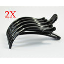 2 Pcs Black Plastic Hair Pin Crimp Hair Claw Clips For Women Girls F8V5