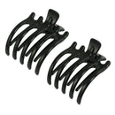 2 Pcs Black Plastic Hair Pin Crimp Hair Claw Clips For Women Girls F8V5