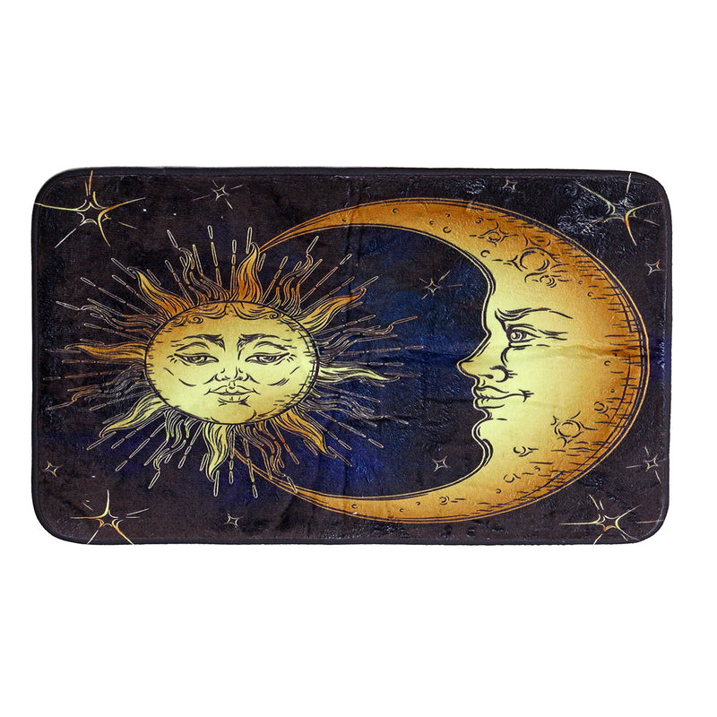 180x180cm Sun Bathroom Waterproof Polyester Fabric Shower Curtains With 12 Hooks + Toilet Mat Rug