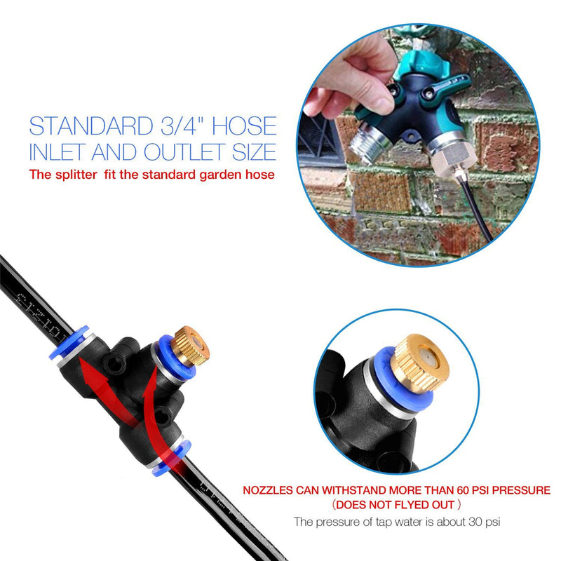 23M Outdoor Cool Patio Misting System Fan Water Misting Garden Sprinkler Spray