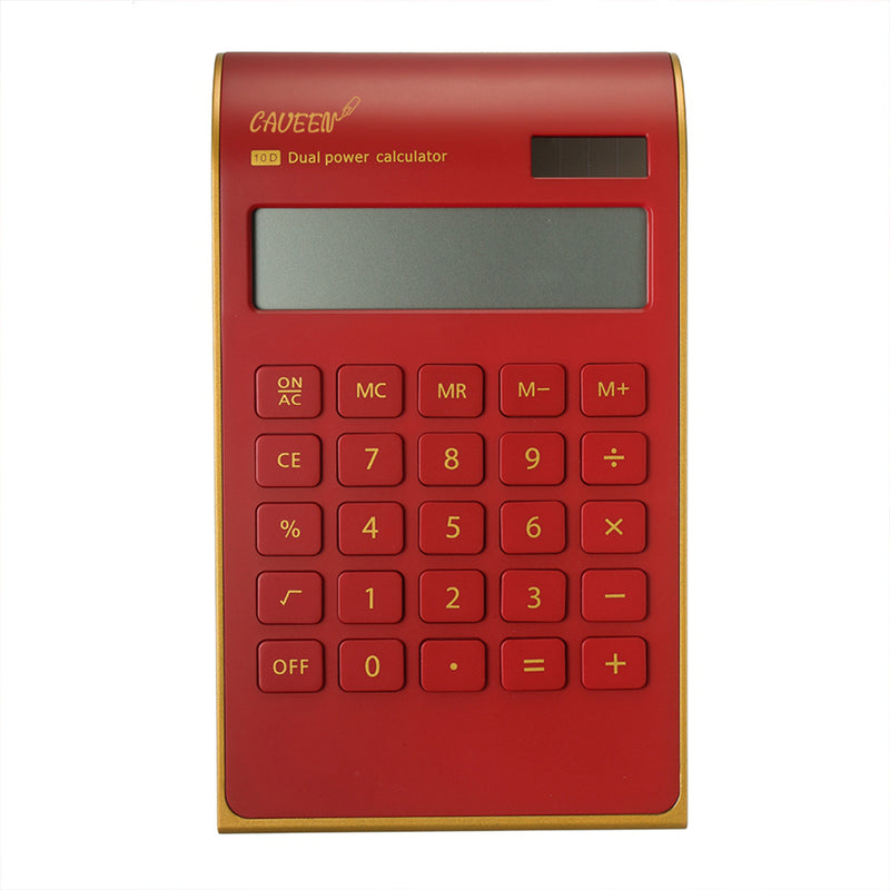 NNRTS Creative Portable Ultra-thin Gold Frame Calculator Solar Energy Caculator Stationery Set