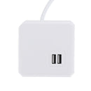 Allocacoc Powercube Smart EU Plug Power Strip Travel Adapter Multi Socket 2 USB 5V 2.1A Ports 4 Outlets With 1.5M/3M Extension Cable