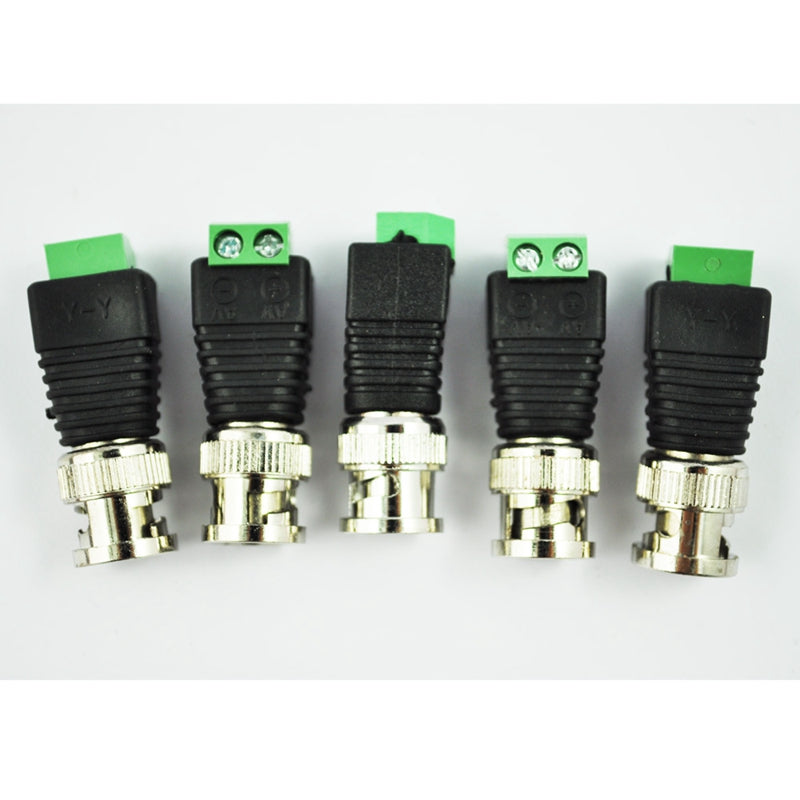 5Pcs Coax CAT5 To CCTV Coaxial Camera BNC Male Video Balun Connector N3C1