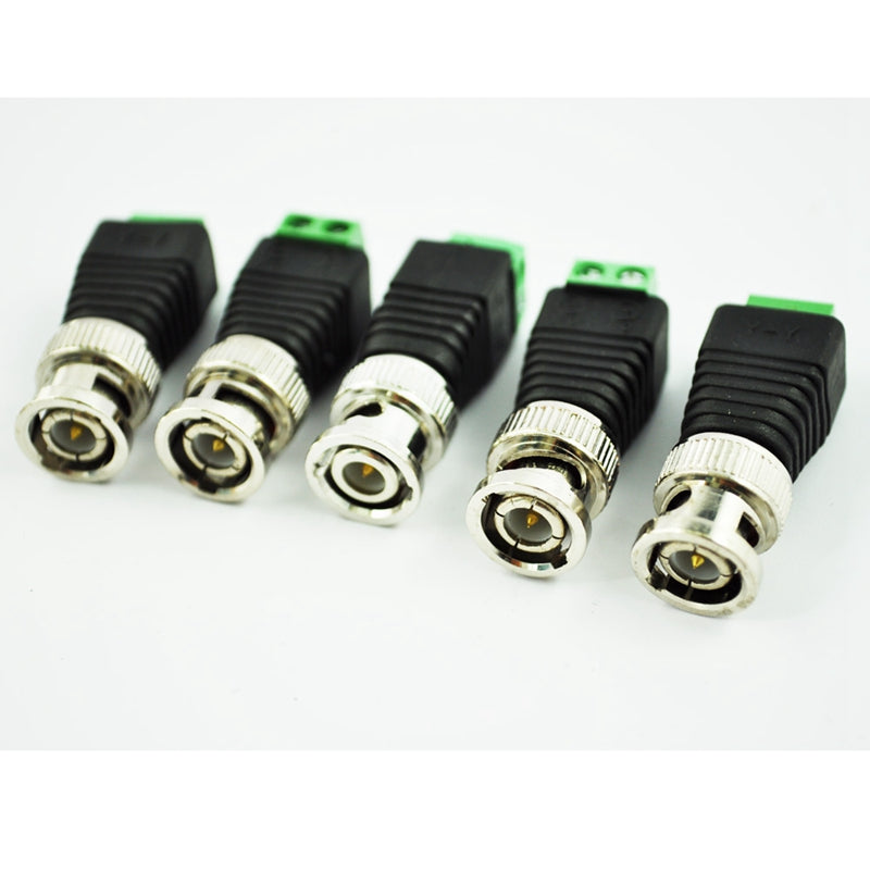 5Pcs Coax CAT5 To CCTV Coaxial Camera BNC Male Video Balun Connector N3C1