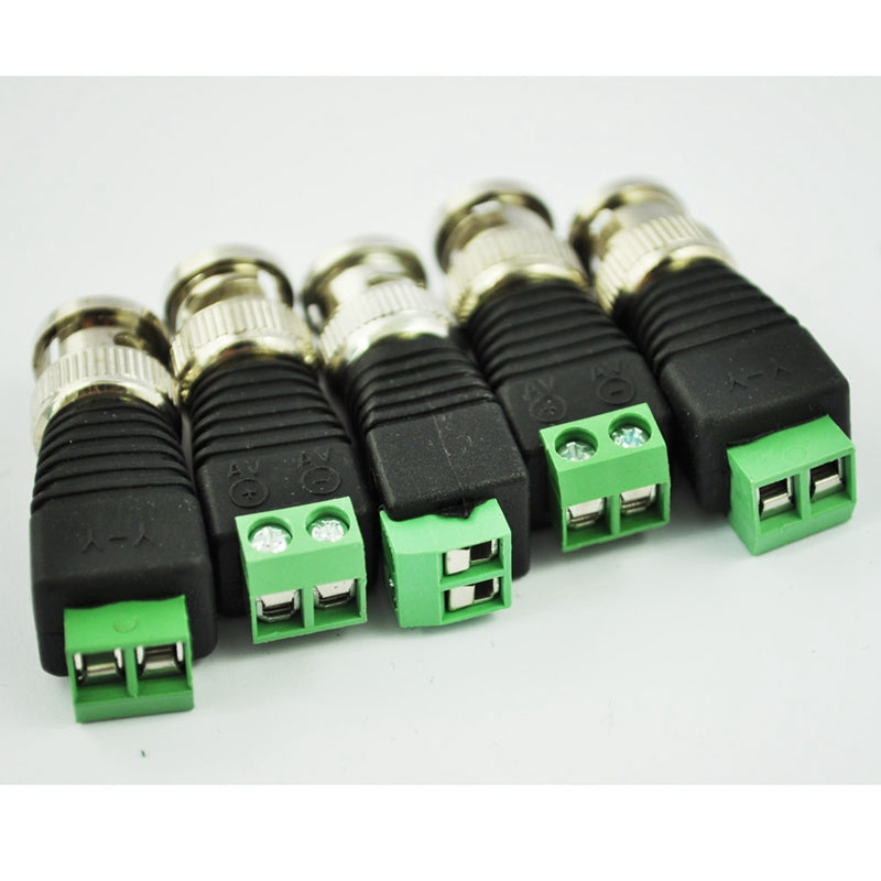 5Pcs Coax CAT5 To CCTV Coaxial Camera BNC Male Video Balun Connector N3C1