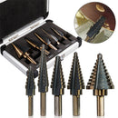 Drillpro 5pcs Hss Cobalt Step Drill Bit Set Multiple Hole 50 Sizes with Aluminum Case