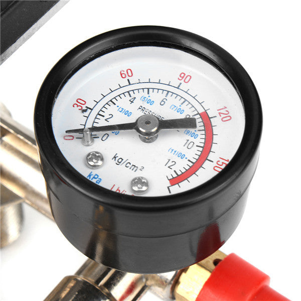 90-120PSI Air Compressor Pressure Switch Control Valve Manifold Regulator Gauge