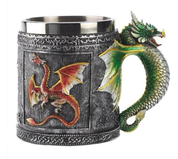 Christmas 3D Novelty Medieval Dragon Mug Faucet Cup Double Wall Stainless Steel Coffee Cups And Mugs