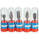 5pcs 6mm Shank Tungsten Carbide Burr 8/12mm Head Rotary Cutter files Set