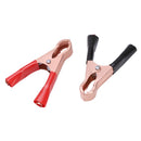 2 Pair Copper Plated Insulated Car Battery Clips Alligator Clamps 50A Red