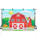 Photography Backgrounds Photo Studio Props Cartoon Red Farm Animals Birthday Party Backdrop