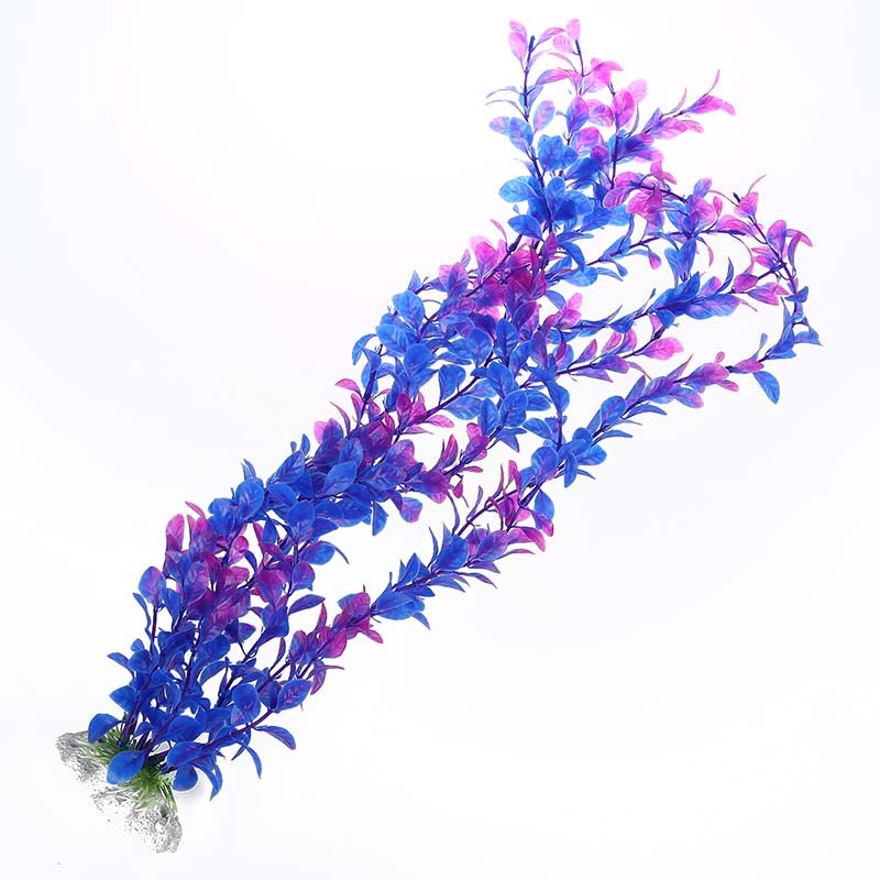 18 Inch Purple Plastic Fish Tank Plant Aquarium Grass Decor Ornament N5E8